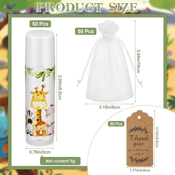 Fumete 50 Pack Jungle Animal Baby Classroom