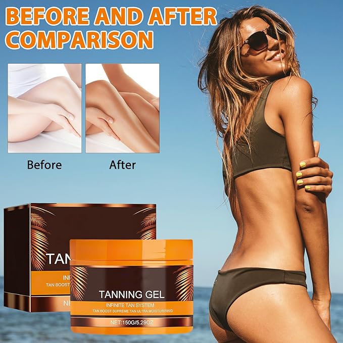 Tanning Gel, Tanning Cream, Haute Beauty Tanning Gel, Luxury Intensive Tanning Gel, Natural Tanning Accelerator Cream Gel, For Sunbeds & Outdoor Sun(2PCS)