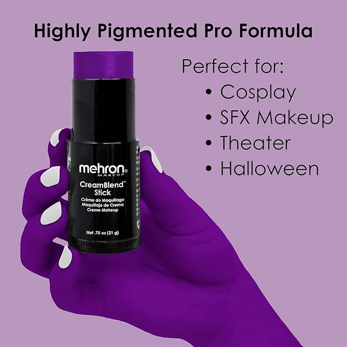 Mehron Makeup CreamBlend Stick - Body Paint (.) (.) (PURPLE) 75 oz