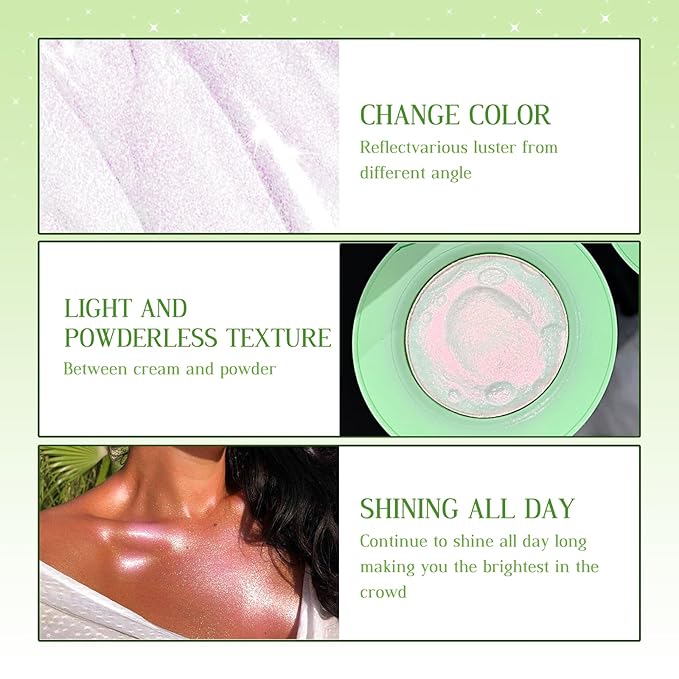 Highlighter Palette, Chameleon Face Shimmer Blush Makeup, Multichrome Face