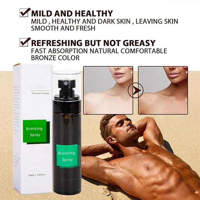 Tanning Accelerator Spray, Waterproof Tanning Spray, Tanning Spray For Sunbed, Women Moisturize Tanning Lotion, Flawless Self Tanning Spray For Indoor & Outdoor, Brown Shine Tanning Oil For Men