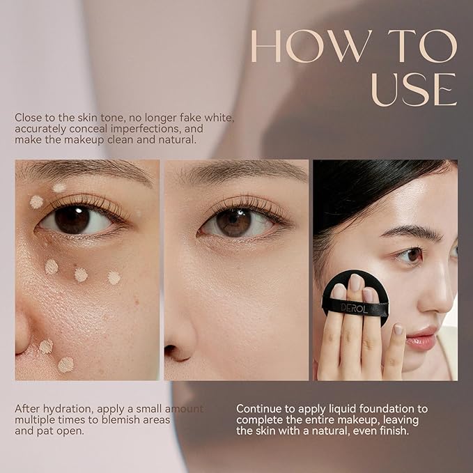 Foundation Makeup,Soft Beige Full Coverage Foundation Makeup（Built-in brush）Vegan Face Makeup(03#)