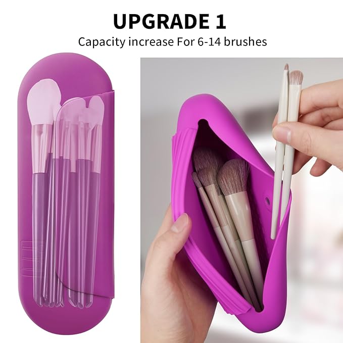 Silicone makeup brush holder travel