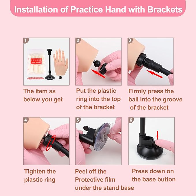 Nail practice hand for acrylic