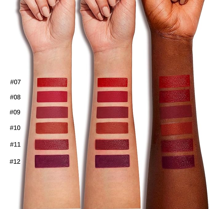 6pcs Matte Lip Gloss Set for Women,Highly Pigmented Velvet Lip Stain，Long Lasting，Waterproof Lip Makeup，Nude，Brown