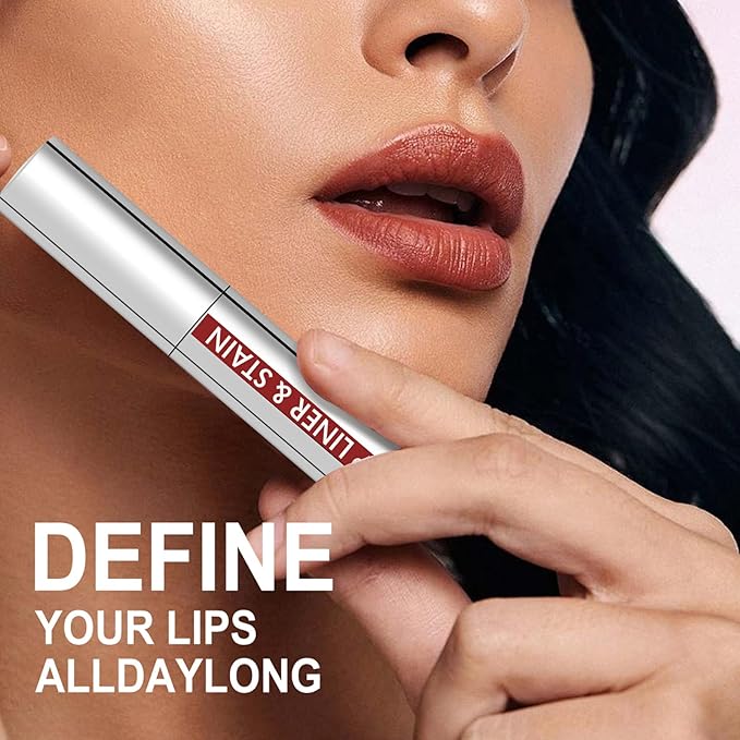 3 Colors Peel off Lip Liner Tattoo, Peel Off Lip Stain Tattoo with Matte Finish, Infused with Vitamin E, Tattoo Lipstick Long Lasting Plump Lip Makeup Gift for Women