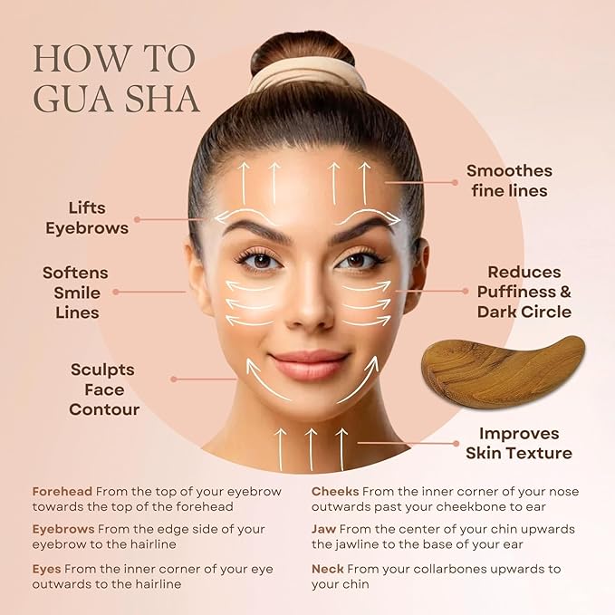 Teak Wood Gua Sha Facial Tool Anti-Aging