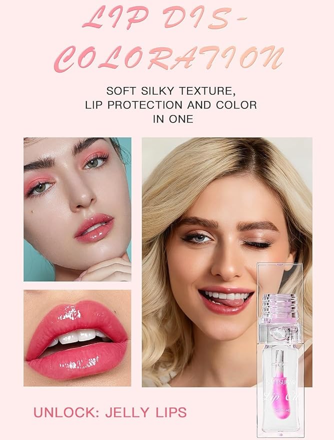 Magic Color Changing Lip Oil,Long Lasting Moisturizing Cosmetic Lip 7 ml