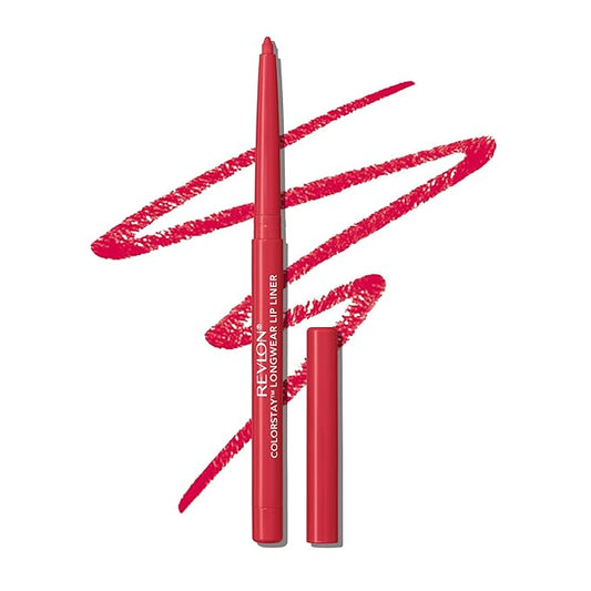 Revlon Colorstay Lip Liner Makeup with Built-In Sharpener, Longwear Rich Colors, Smooth Application, 675 Red, 0.01 oz