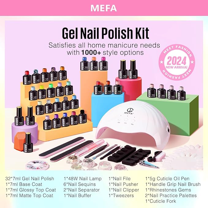 Mefa 54pcs gel nail polish