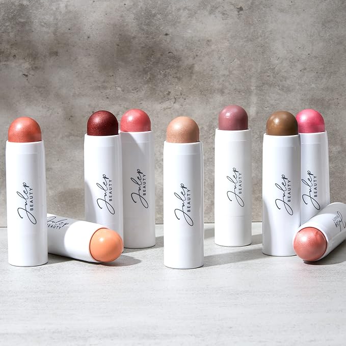 Julep Skip the Brush 3-in-1 Color Stick for Eyes, Cheeks, and Lip Trio Muted Mauve, Neutral Bronze, Sheer Glow