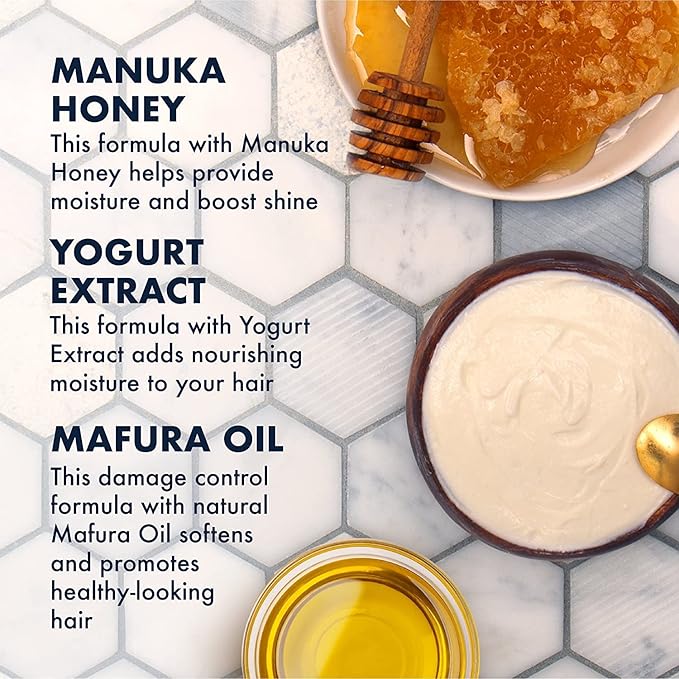 SheaMoisture Hair Mask - Manuka Honey & Yogurt, Hydrate + Repair Protein Power Treatment, Hair Treatment for Dry, Damaged Hair Care with Organic Shea Butter & Castor Oil for Hair, 8 Oz (Pack of 2)