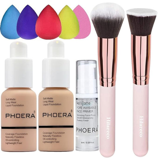 Phoera Foundation 104 and 105,Full Coverage Foundation,Hilareco Concealer 30ml