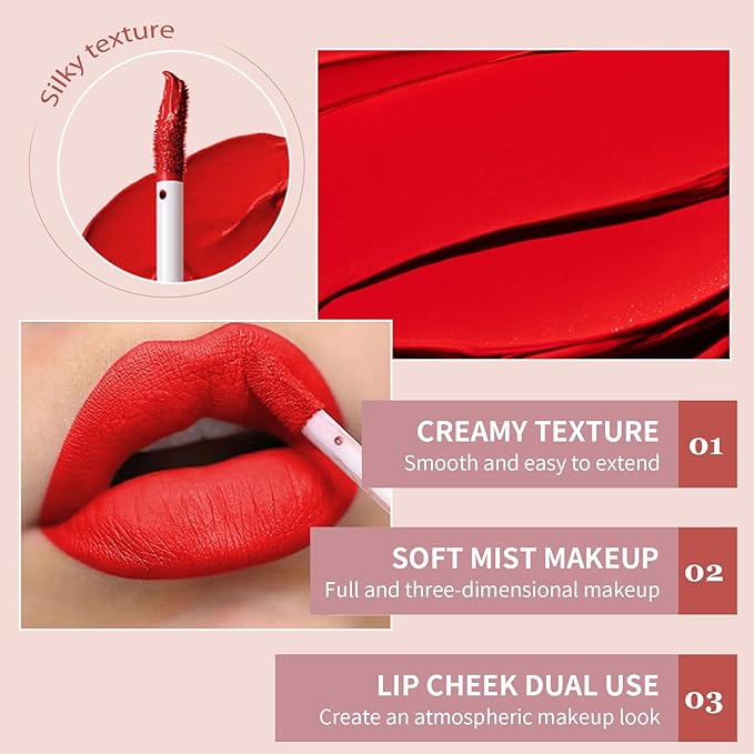 Lip Gloss, Lip Stain Finish Long Lasting Water Resistant, Lipgloss Perfect for Daily Wear & All Ages, Lipstick Vegan Ultra Smooth Formula, Matte Lip Gloss #pink nude