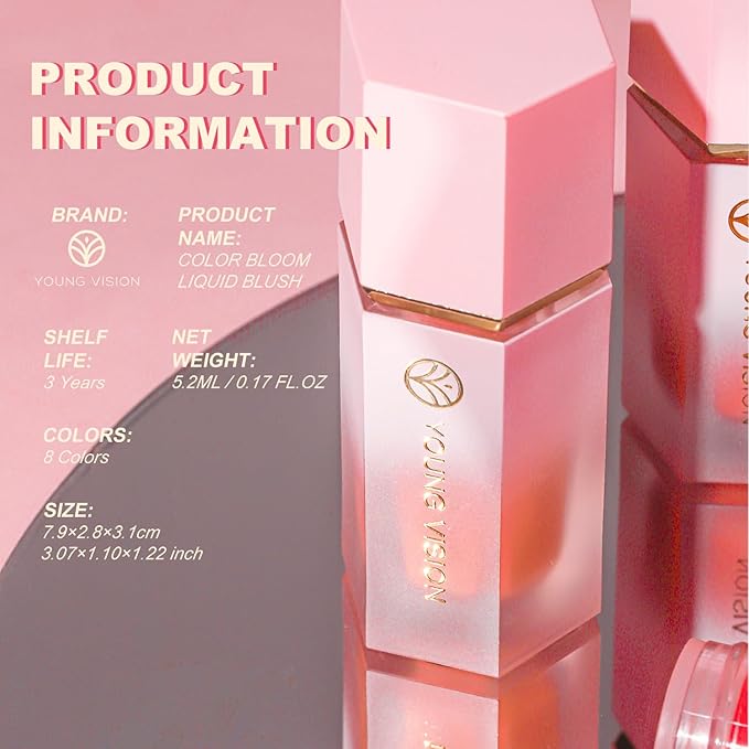 YOUNG VISION Liquid Cheek Blush -Soft Cream Rouge/Blusher Dewy Finish