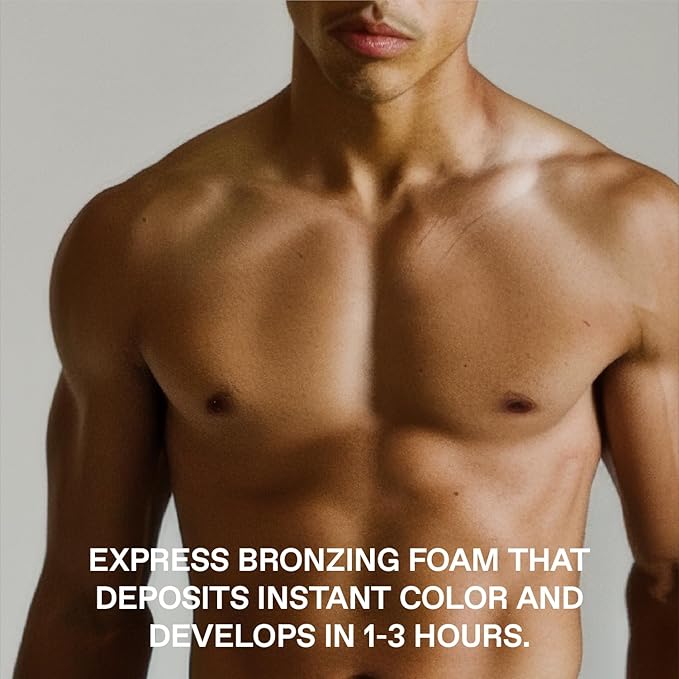 Jet Set Body Self Tanner Mousse & Tanning Mit for Men, Hydrating Self Tan, Vitamin C E D3, Instant Glow, Develops Over 6 Hours, Anti Orange Streak Free Tanning, Clean, 5 Fl Oz