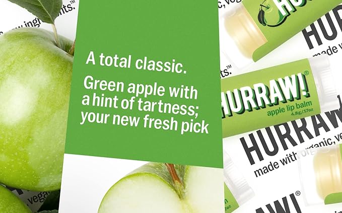 Hurraw! Apple Lip Balm, 3 Pack: