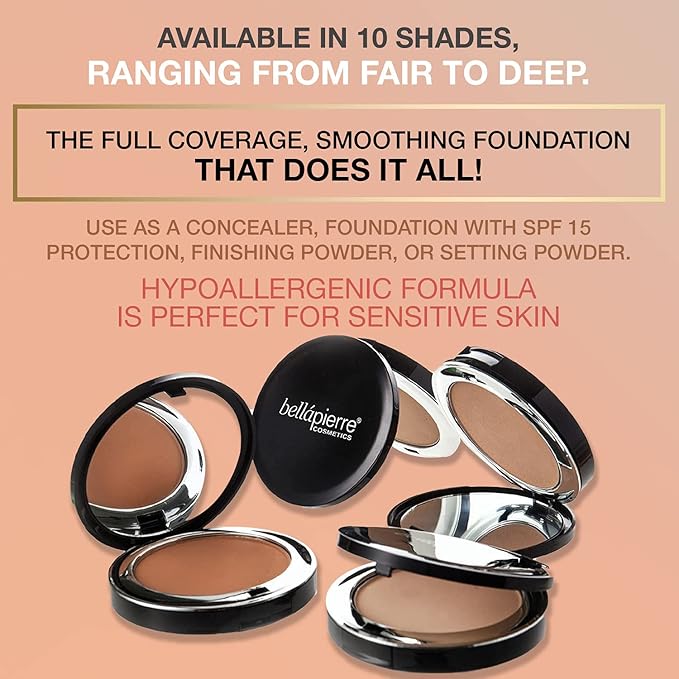 bellapierre Compact Mineral Foundation SPF 15 | Vegan - Maple 35 Oz