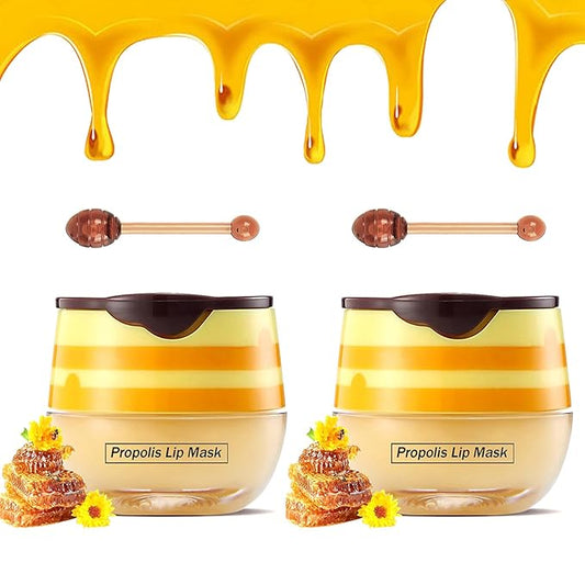 2PCS Bee Lip Balm Honey Pot,Honey