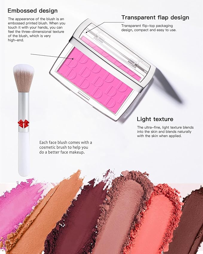 Powder Blush Palette, Matte Powder Makeup Blush for Enhancing -#Berry