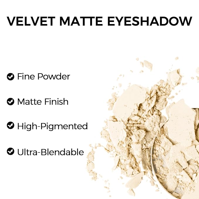 Erinde Single Beige Matte Eyeshadow Palette, High Pigment, Long Lasting, Intense Color, Neutral Nudes Naked Matte Pressed Powder Eye Shadow Palette