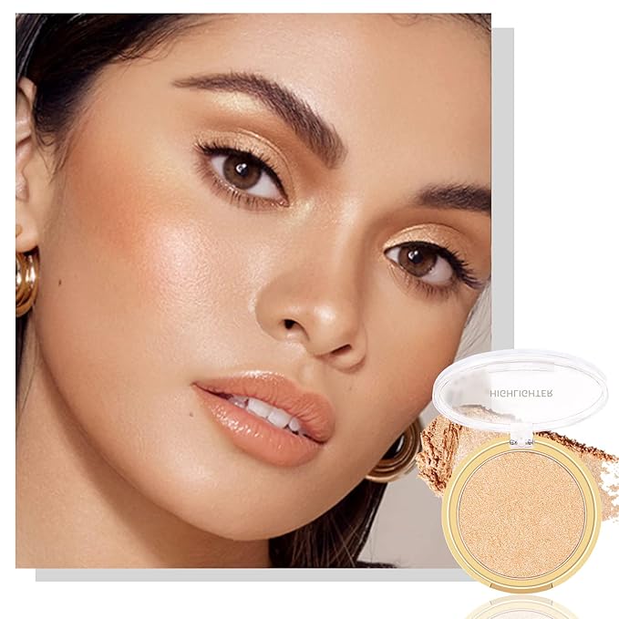 Boobeen Highlighter Powder Palette - Glow Shimmer Illuminator Brighten Skin