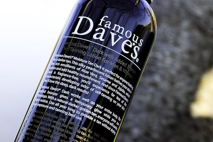 Dave's Dark Self Tanner Sunless Tanning Lotion with Bronzer - For All Skin Types
