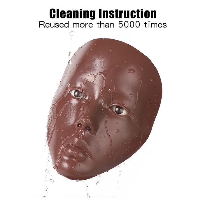 Makeup Practice Mannequin Face, 5d Reusable Silicone Makeup
