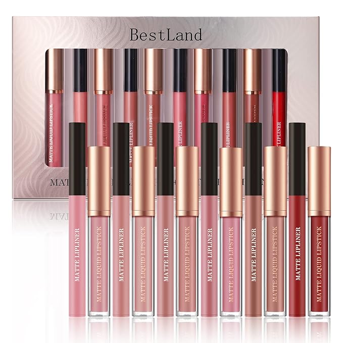 BestLand 12Pcs Matte Liquid Lipstick +