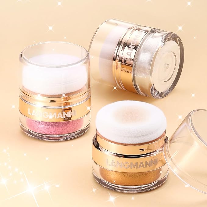 Glitter Body Highlighter Powder Body Shimmer Sparkle Face head（ Golden）