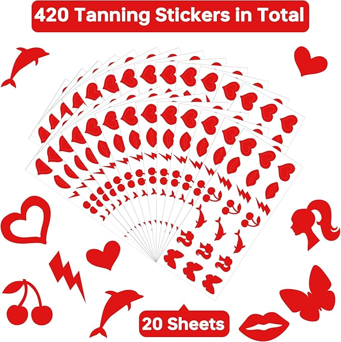 420 Pieces Tanning Stickers Self