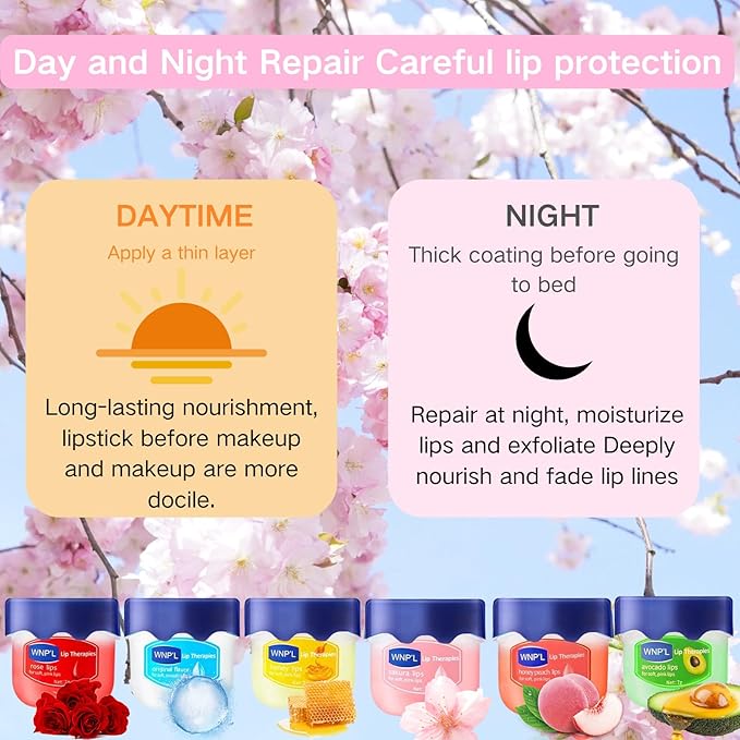 Lip Balm Set, 6Pcs Fruit Moisturizing