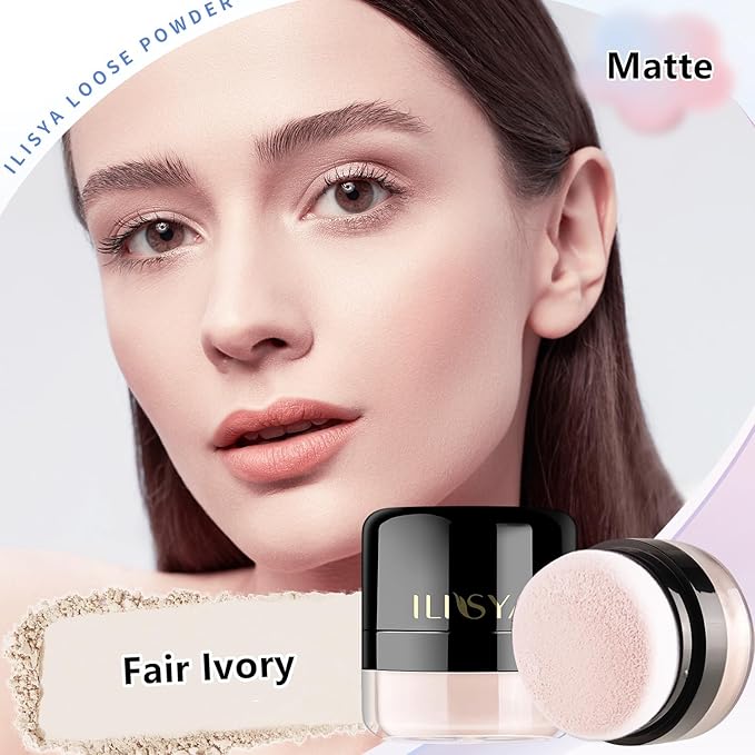 Setting Powder Lightweight Loose Powder Finishing Powder Long-Lasting Ivory)-3 Boxes