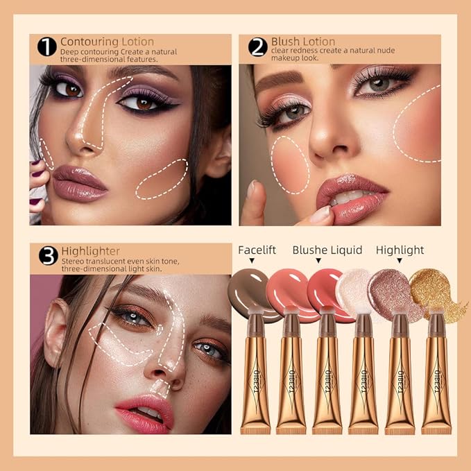 Highlighter Beauty Wand, Cream Liquid Highlighter Makeup Stick, Cruelty-free（Bronze Gold）