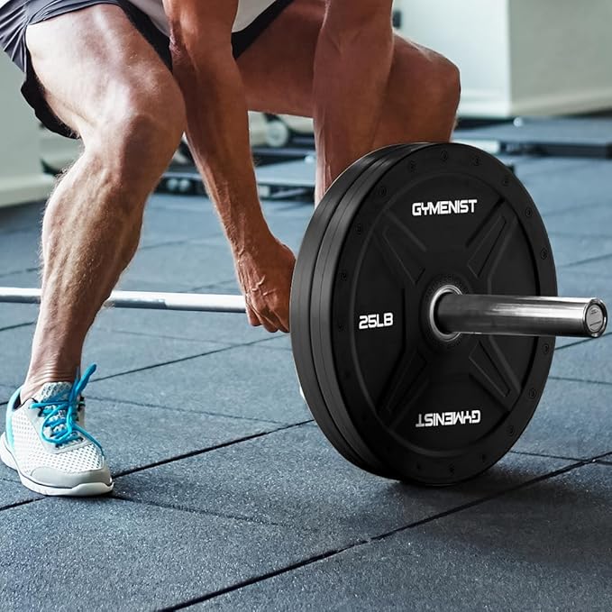 GYMENIST Bumper Plates is Made for 2 Inch 10 LB 55 LB