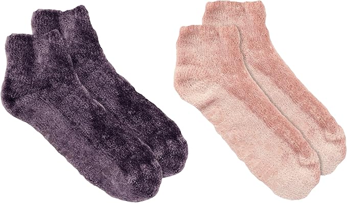 Dr. Scholl's Women's Low Cut Soothing Spa Socks-Lavender & Vitamin E Infused-2 & 3 Pairs-Bottom Grippers