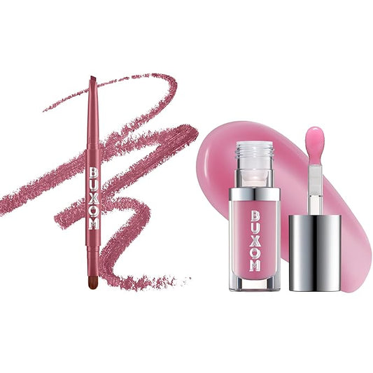 Buxom Full On Glossy Lip Oil in Dolly Power Line Plumping Lip Liner in Dangerous Dolly