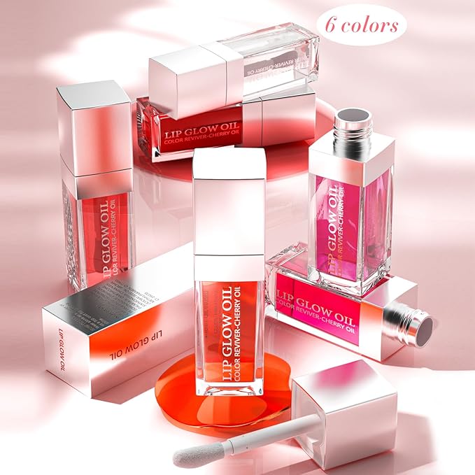 Plumping Lip Oil, Moisturizing Lip Glow Coral