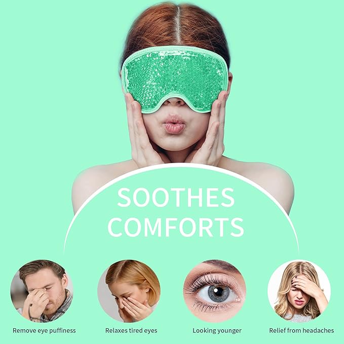 Cooling eye mask with gel
