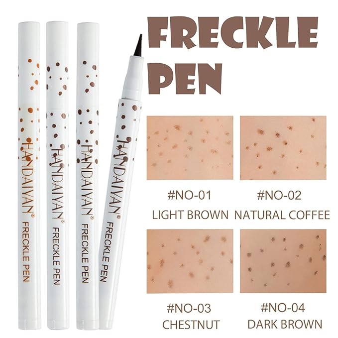 Freckle Pen 4 Colors, Natural Lifelike Freckle Makeup