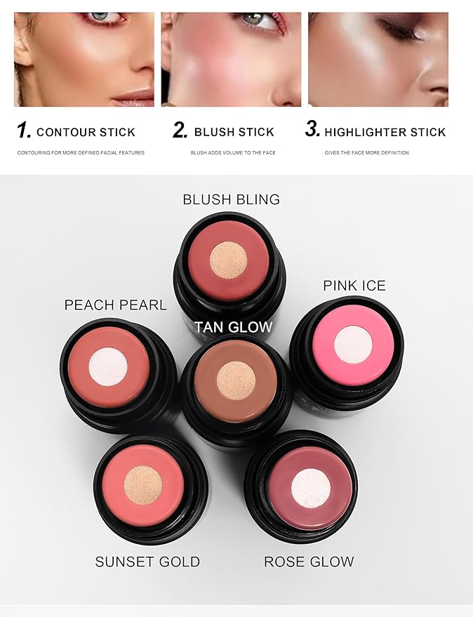 Sandwich Blush Stick Matte Non-greasy Silky 2In1 Double (03#, /0.28oz) 8g