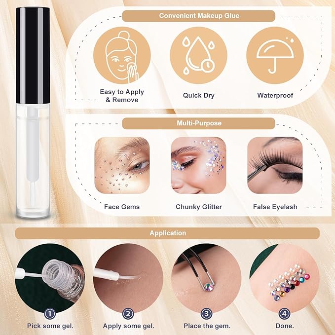 Colorful Face Gems for Makeup Set,