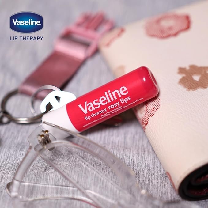 Vaseline Lip Therapy Rosy Lips 8-Pack – Moisturizing Lip Balm, Tinted, 0.16 Oz Ea