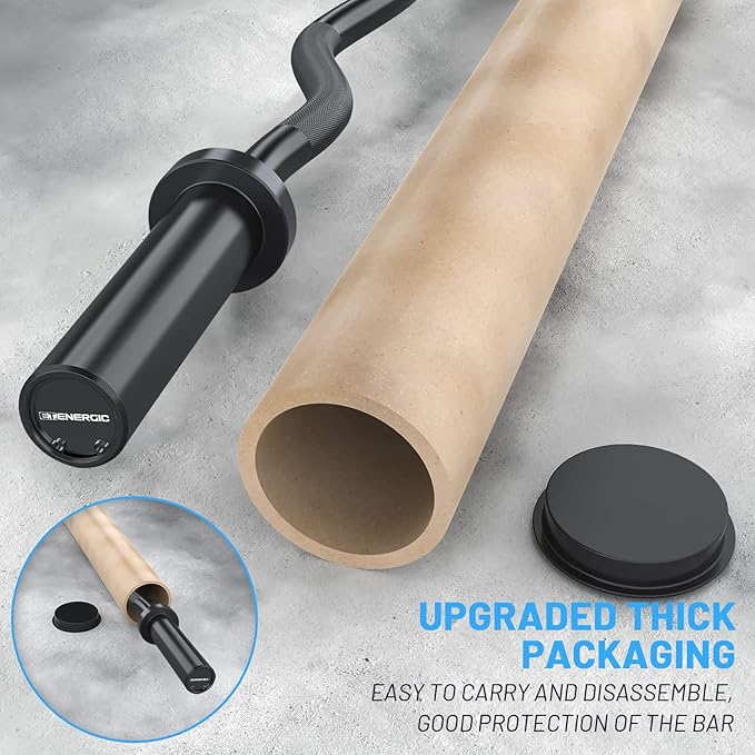 47" Olympic EZ Curl Bar 500-lbs Capacity Steel 2" Barbell