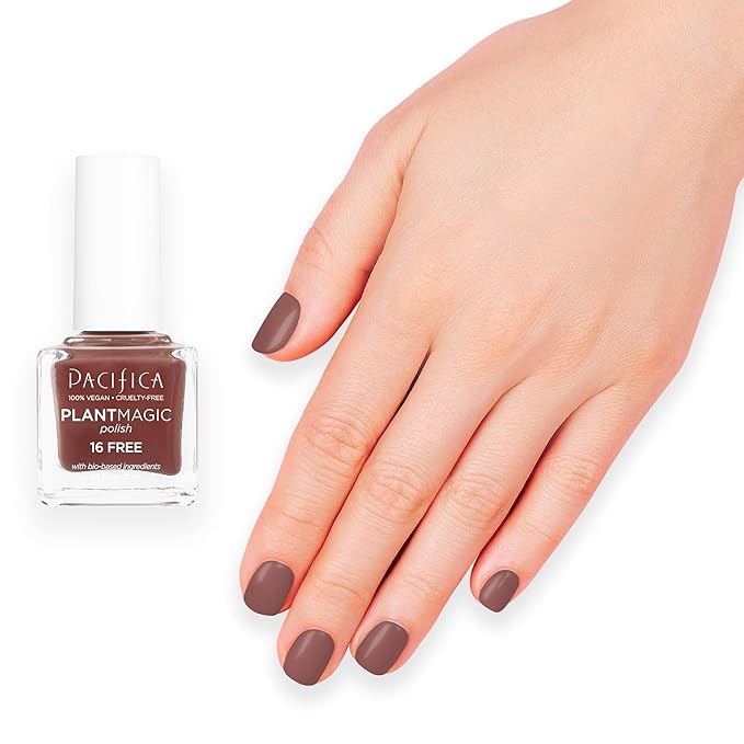 Pacifica Natural Nail Polish – Plant Magic Dark Red Nail Polish - Plant Based, Non-Toxic & Clinically Tested - Lasting Colors, Glossy, Chip-Resistant, Clean Beauty, Dermatologist Approved Ojai