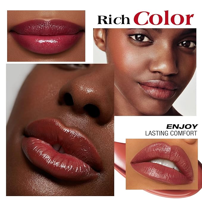 Jolilab 6 Colors Cream Texture Lip Gloss Set - Highly Pigmented, Long - Lasting, Moisturizing Makeup for Women（SetB 6Color）