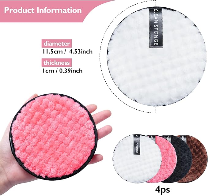 4pcs makeup remover, reusable super