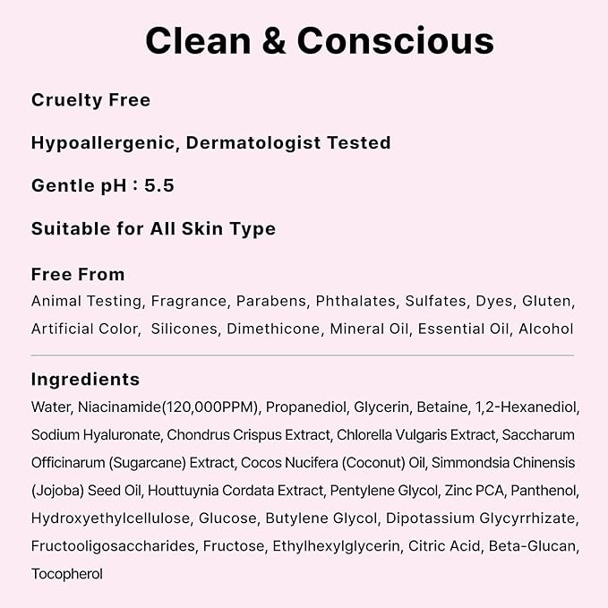 12% Niacinamide Serum with 1% Zinc PCA, Pore Minimizer for Face, Control Excess Oil and Sebum, Improve Uneven Skin Tone, Discoloration Correcting, Fast Absorbing, Korean Skincare, 1Fl Oz