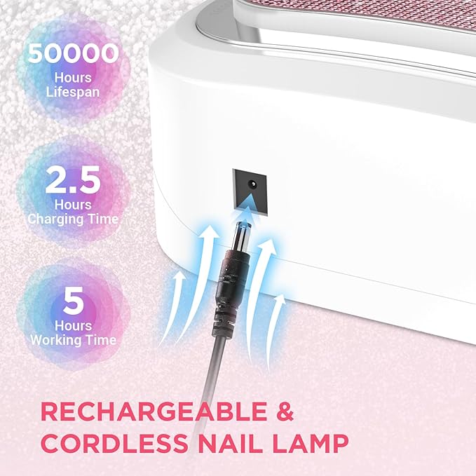 Cordless Nail Lamp, 120W Rechargeable