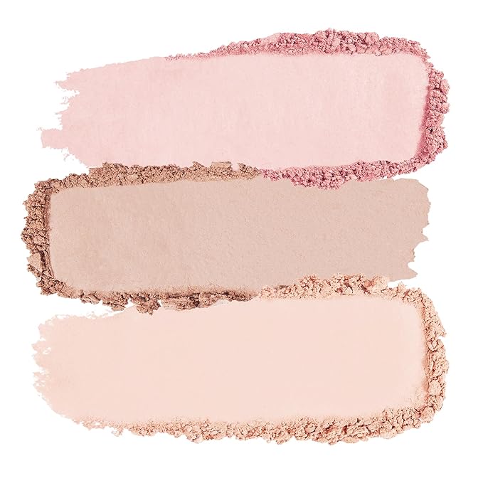 3 Colors Blush Palette For Cheek Makeup, Matte Wonderland Pink, 0.37Oz
